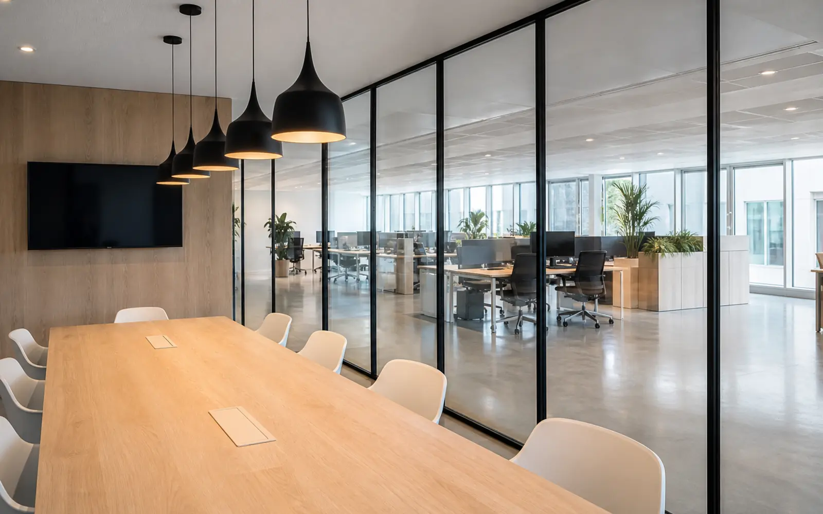 Salle de réunion vitrée avec film intelligent en Île-de-France - OZC Agencement